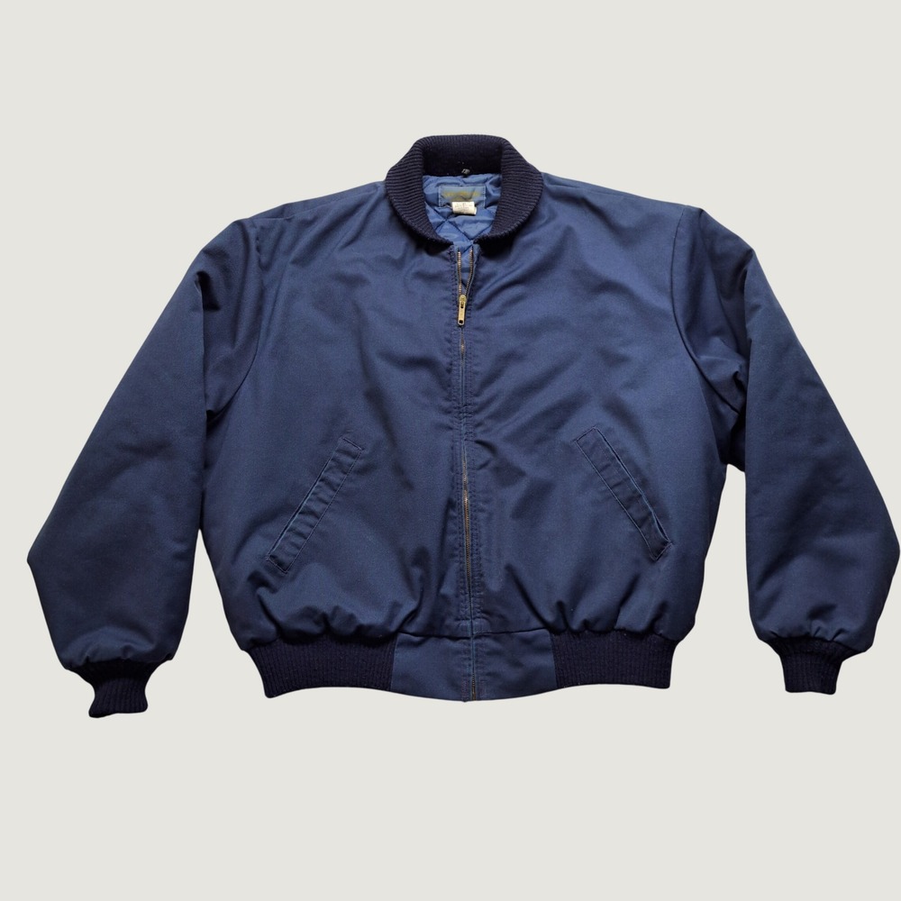 OshKosh Bgosh Bomber Jacket Mens 50R Navy Blue Excellent Vintage Workwear USA